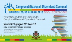 XXV^  Edizione dei Campionati Nazionali di Sport per Dipendenti Comunali. ,  CRAL di Brindisi, 